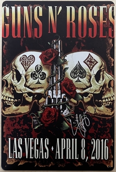 Guns Roses Las Vegas reclamebord van metaal