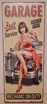 Garage since 1957 pinup metalen wandbord
