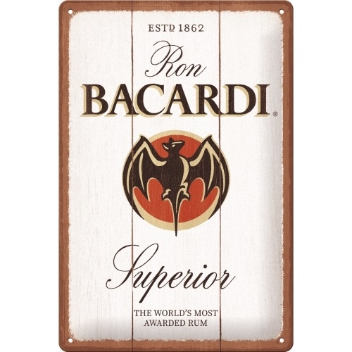 Bacardi superior relief reclamebord van metaal world