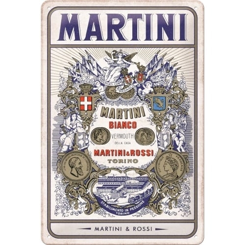 Martini Bianco vermouth wandbord relief reclamebord