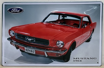 Ford Mustang 1964 Rood reclamebord