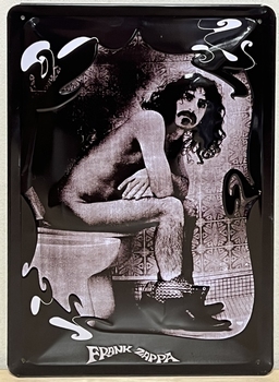 Frank Zappa toilet WC relief reclamebord metaal