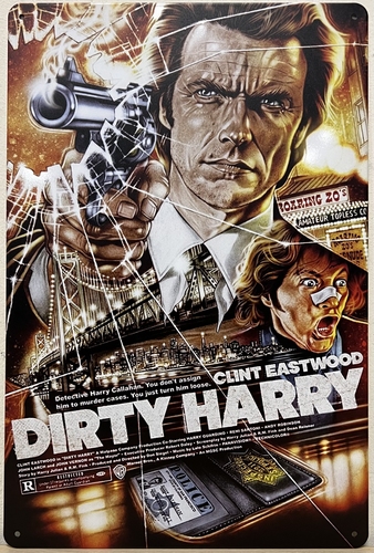 Dirty Harry Clint Eastwood metalen wandbord