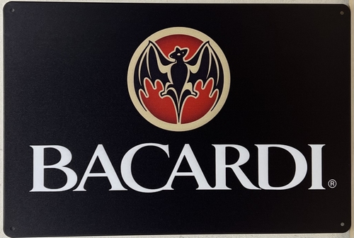 Bacardi Logo horizontaal reclamebord metaal