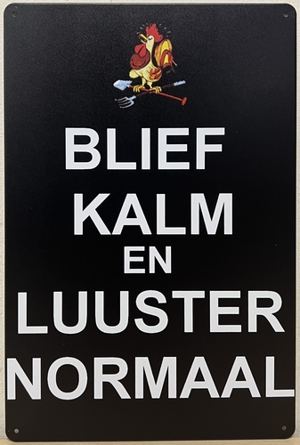 Blief Kalm Luuster Normaal wandbord metaal 30x20 cm