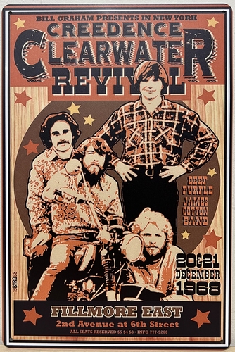 Creedence Clearwater Revival wandbord van metaal