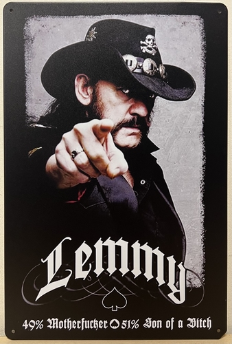 Lemmy Motorhead Fucker wandbord metaal
