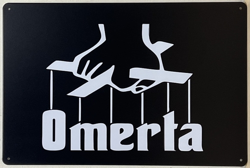Omerta Zwijgen Maffia Godfather wandbord van metaal