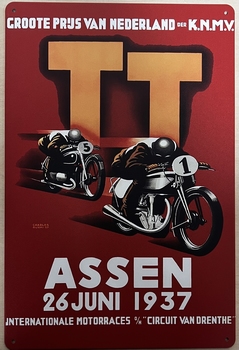 TT Assen 1937 wandbord van metaal