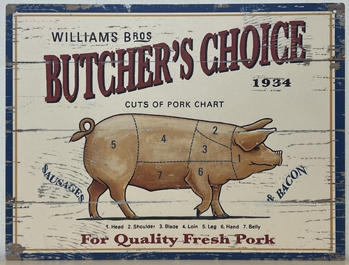 Butchers Choice varken wandbord