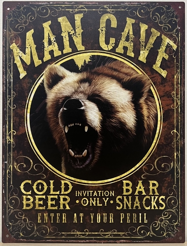 Mancave beer reclamebord