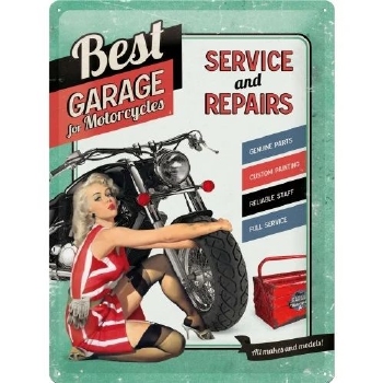 Best garage groen wandbord met relief metaal