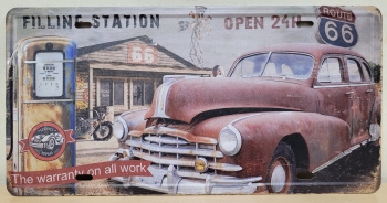 Route 66 Auto filling station License plate