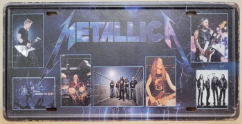Metalica Band collage blauw  License plate