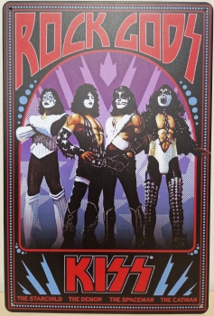 Kiss Rock Gods metalen wandbord