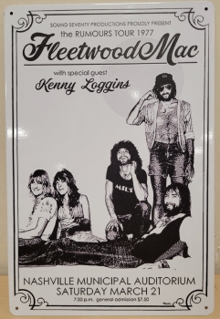 Fleetwood Mac Zwart wit verticaal wandbord metaal