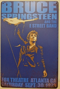 Bruce Springsteen blauw wandbord van metaal