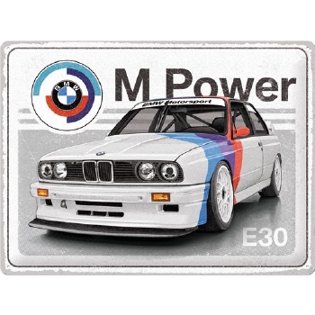 BMW E30 M power reclamebord metaal