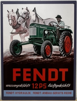 Fendt tractor 12PS metalen reclamebord
