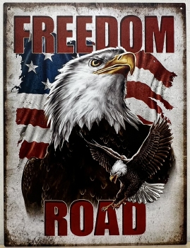 Freedom road eagle adelaar wandbord metaal