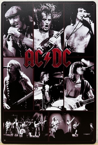 ACDC Foto Collage  Reclamebord metaal