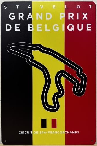 Formule 1 GP Belgie wandbord van metaal