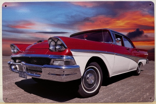 Ford Fairlane uit 1958  wandbord van metaal