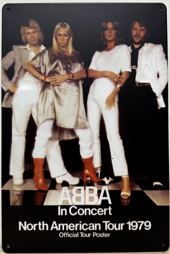 Abba Concert tour 1979 wandbord van metaal