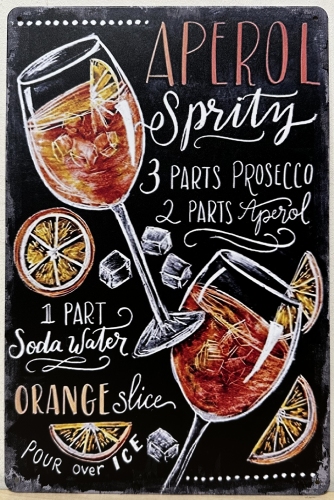 Aperol Spritz Cocktail Reclamebord metaal
