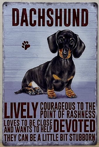 Dachshund Tekkel Teckel hond Eigenschappen wandbord