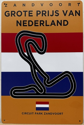 Formule 1 GP Nederland Zandvoort wandbord van metaal