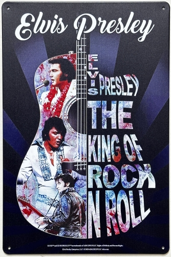 Elvis Presley King of Rock N Roll reclamebord