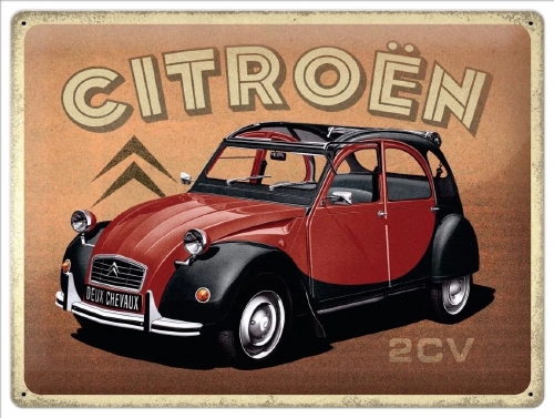 Citroen type h 2cv charleston wandbord met relief