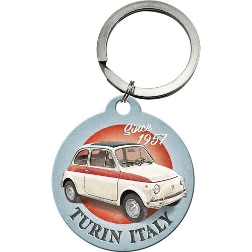 Fiat 500 turin tialy sleutelhanger rond