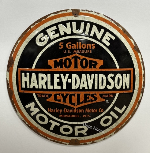 Harley Davidson Genuine Rond reclamebord metaal Relief