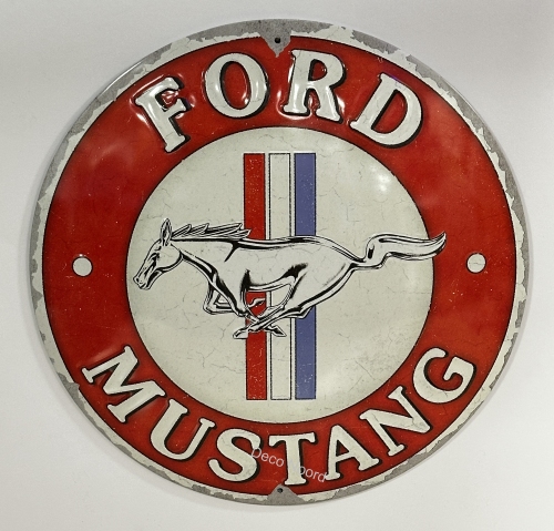 Ford Mustang Rond reclamebord metaal Reliëf