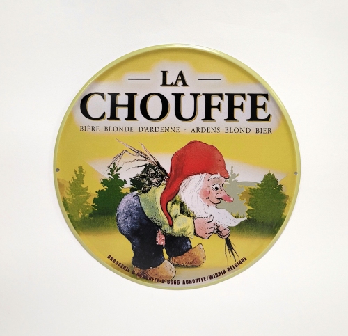 La chouffe logo rond wandbord van metaal