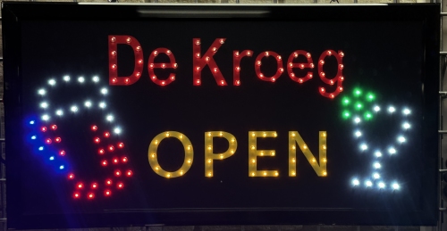 De kroeg open led lamp lichtbak 48 x 25 cm