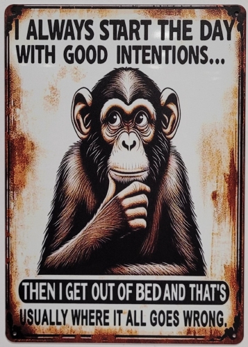 Start the day wit good intentions aap wandbord