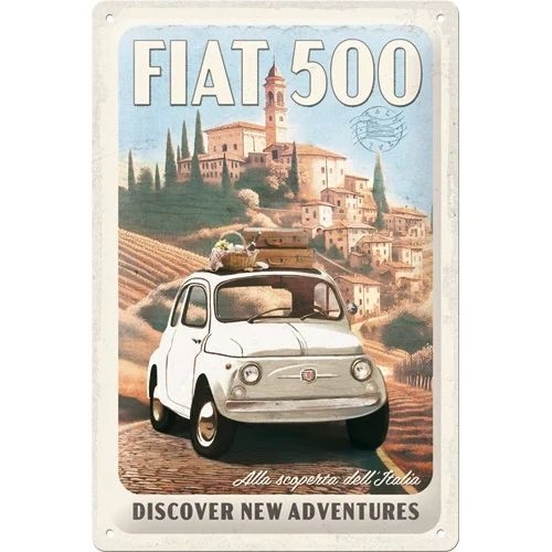 Fiat 500 new adventures wandbord met reliëf