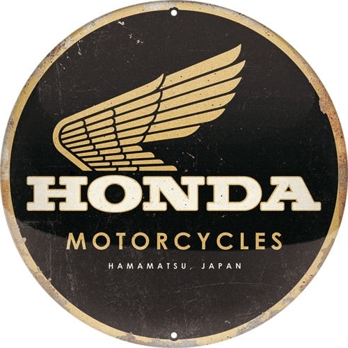 Honda rond reclamebord metaal relief