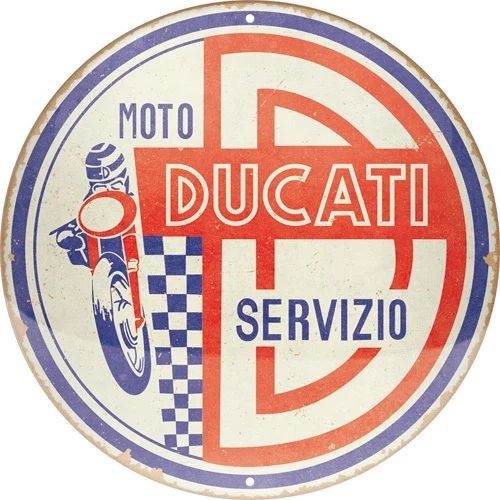 Ducati rond reclamebord metaal relief