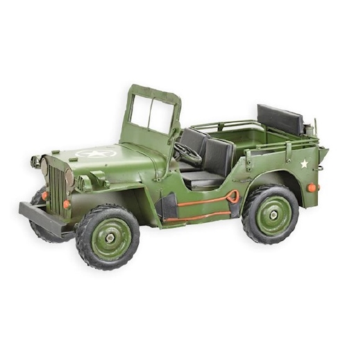 Leger jeep groen metalen miniatuur
