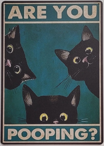 Are You Pooping katten metalen wandbord