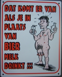 In plaats van bier melk drinkt