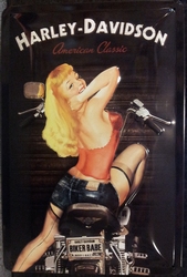 Harley Davidson Pin up reliëf