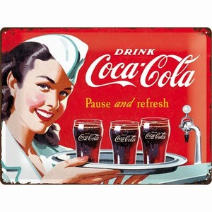 Coca cola pause and refresh dienblad relief