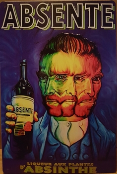 Absente Vincent van Gogh metalen reclamebord