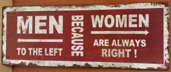 Men to the left beacause woman are always right rood