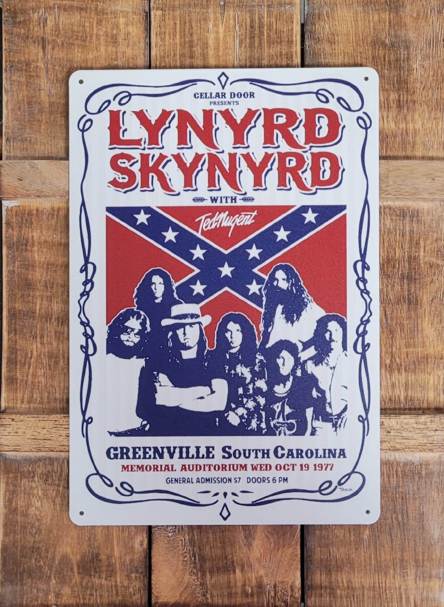 Lynyrd Skynyrd Greenville South Carolina metalen wandb
